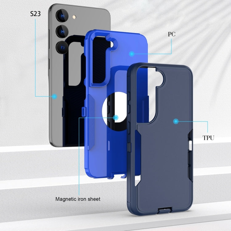2 in 1 Magnetic PC + TPU Phone Case for Samsung Galaxy A14 5G in royal color, showcasing its sleek design and protective features.